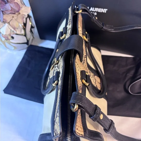 YSL Cabas Cream Exotic 2 Way Tote - Picture 4 of 16